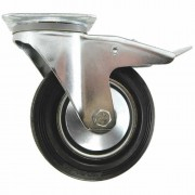 125mm 100Kg LD Black Swivel and Braked Castor on Pl 125mm 100Kg LD Black Swivel and Braked Castor on Pl